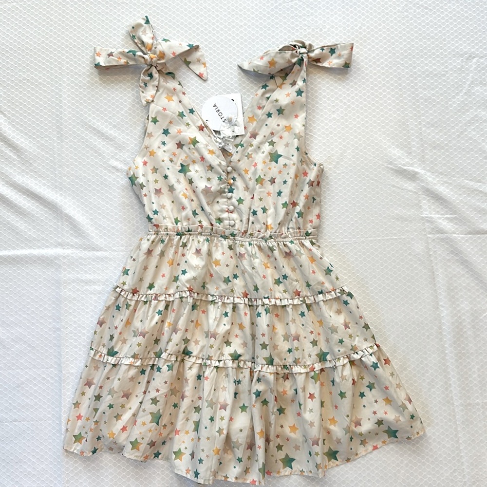 NWT Dress with “shorts” & liner built-in,  adjustable straps can untie, silky ⭐️